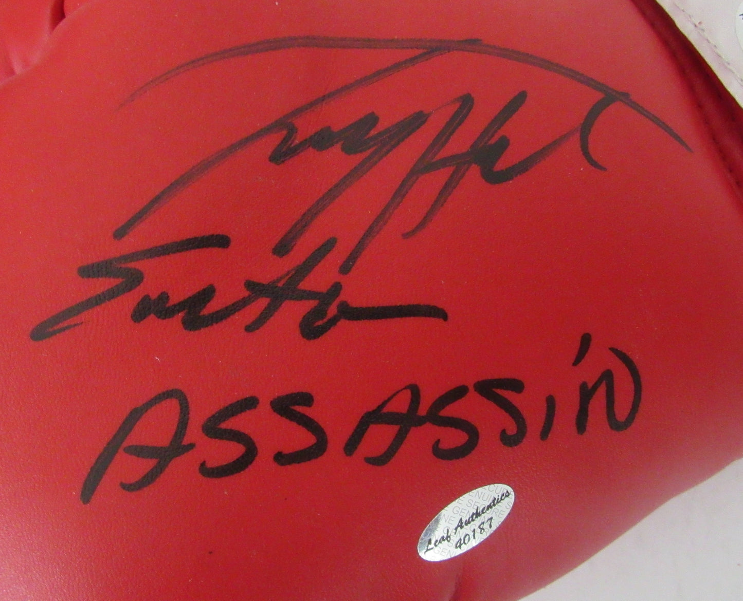 Larry Holmes Signed/Inscribed Left Red Everlast Boxing Glove JSA 213341