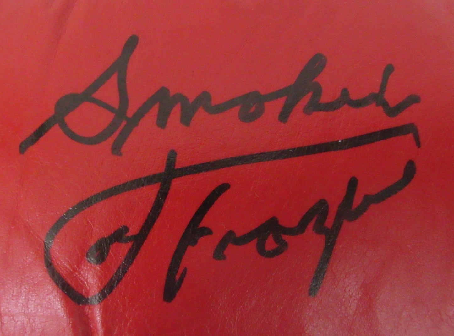Joe Frazier Signed/Inscribed Left Red Everlast Boxing Glove JSA 213343