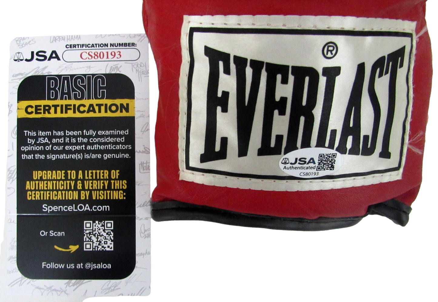Joe Frazier Signed/Inscribed Left Red Everlast Boxing Glove JSA 213343