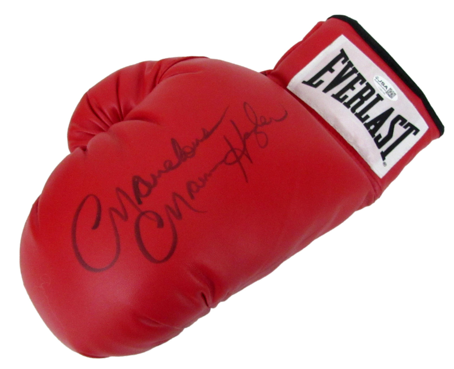 Marvelous Marvin Hagler Signed/Auto Left Red Everlast Boxing Glove JSA 213344