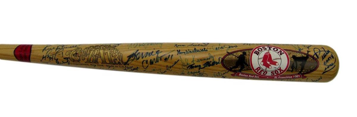 1963-98 Boston Red Sox Team Signed (60) Cooperstown Bat Ortiz Rice HOF 212681
