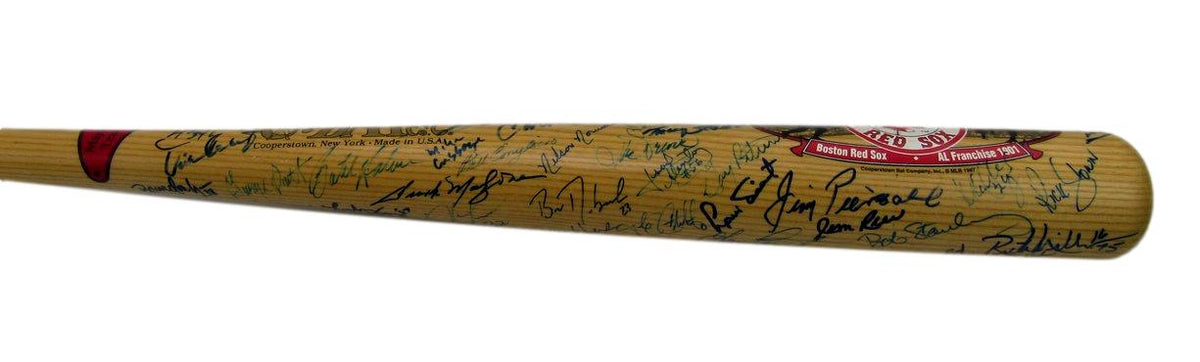 1963-98 Boston Red Sox Team Signed (60) Cooperstown Bat Ortiz Rice HOF 212681