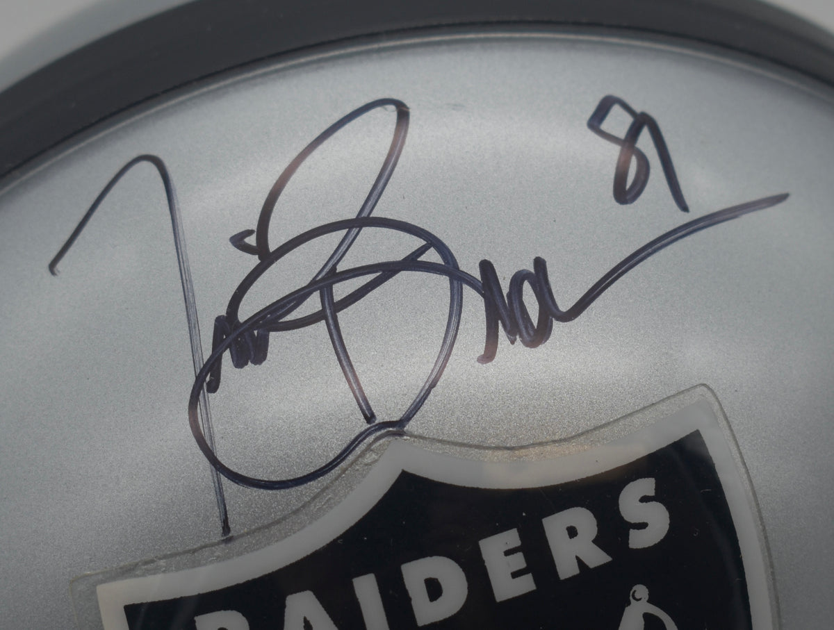 Tim Brown HOF Oakland Raiders Signed/Auto Mini Football Helmet JSA  211951