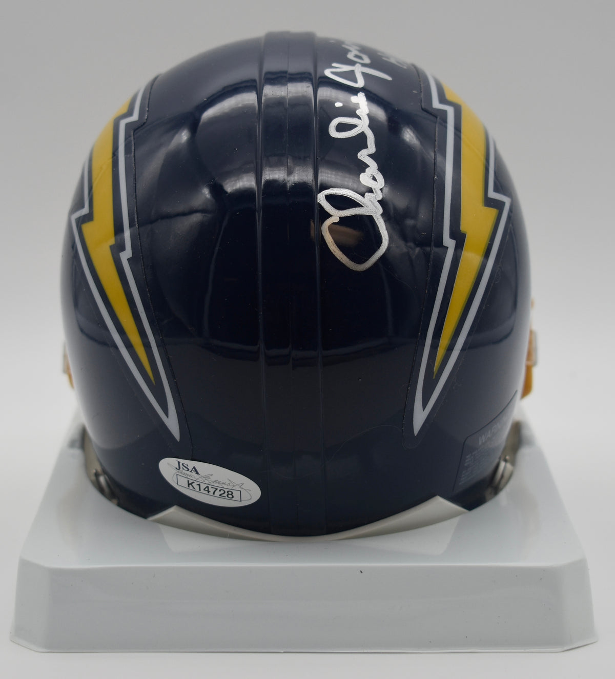 Charlie Joiner HOF Chargers Signed/Inscribed Mini Football Helmet JSA  211954