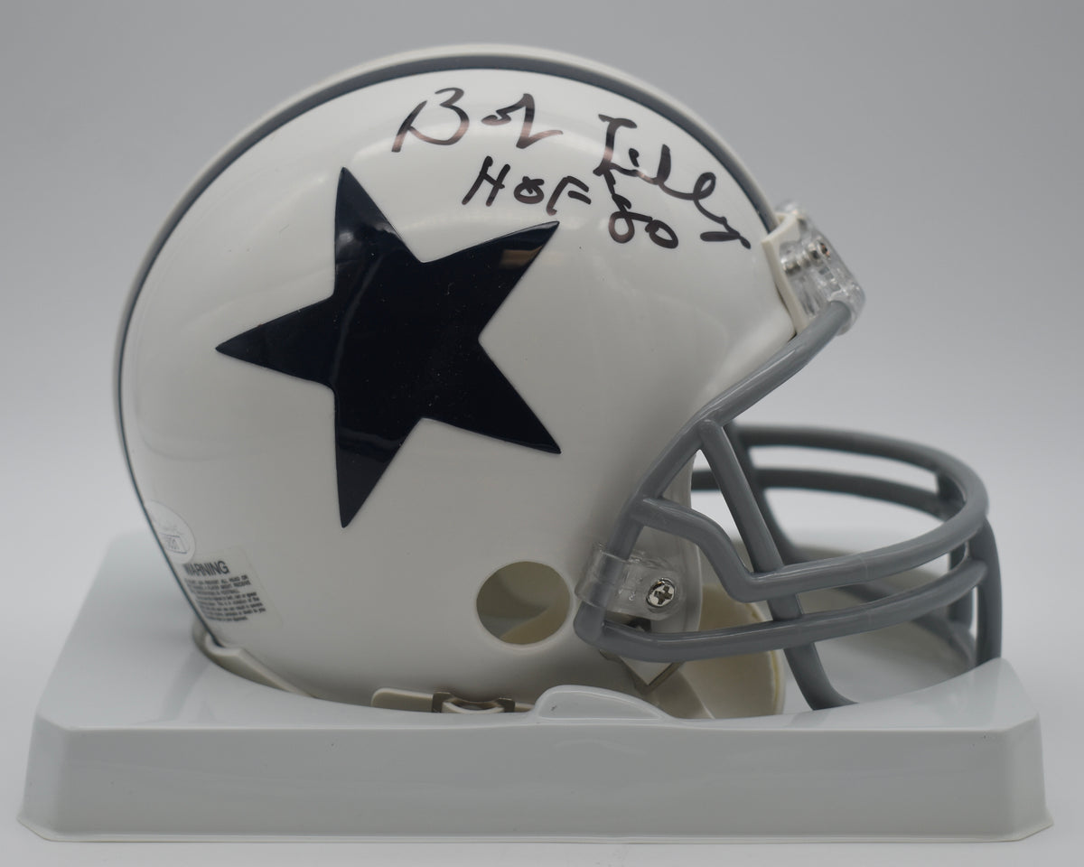 Bob Lilly HOF Dallas Cowboys Signed/Inscribed Mini Football Helmet JSA  211963