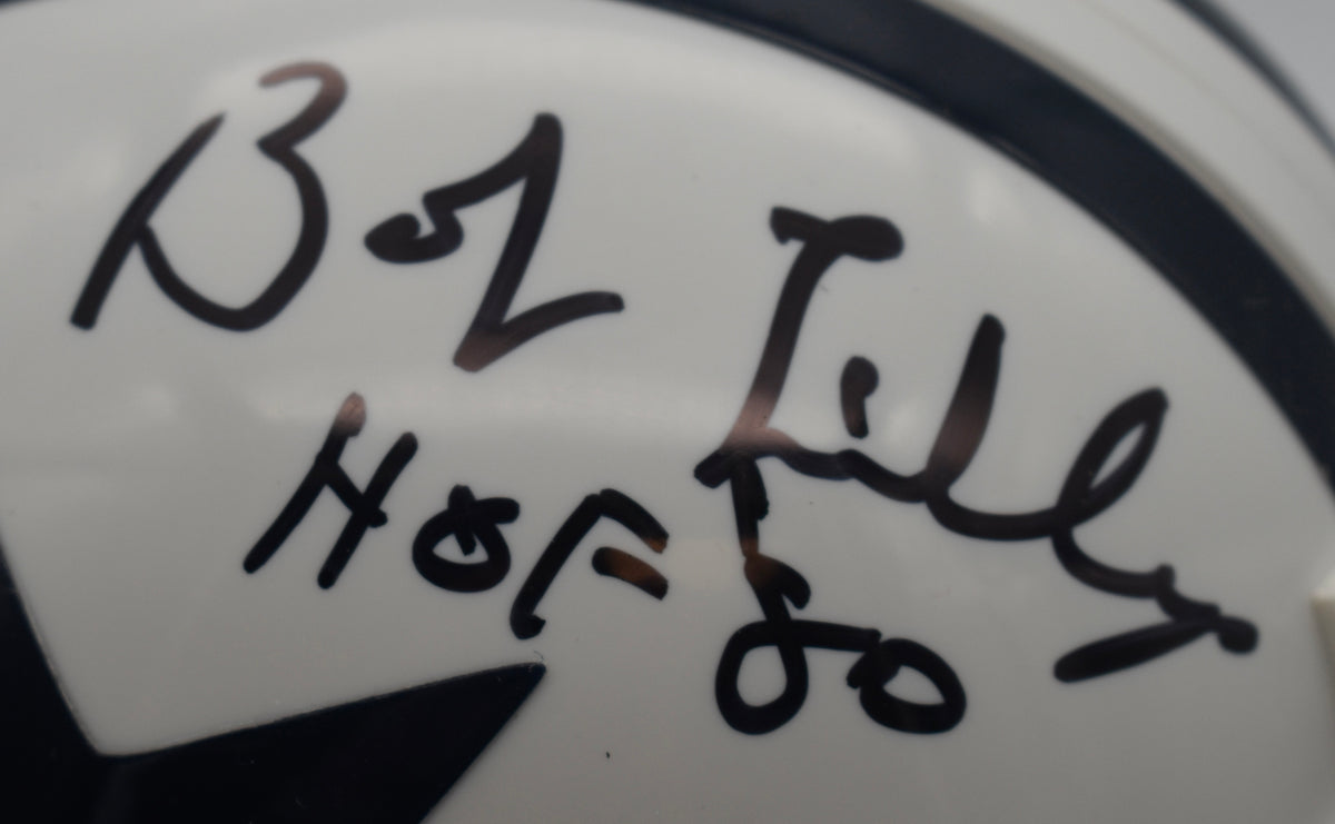 Bob Lilly HOF Dallas Cowboys Signed/Inscribed Mini Football Helmet JSA  211963