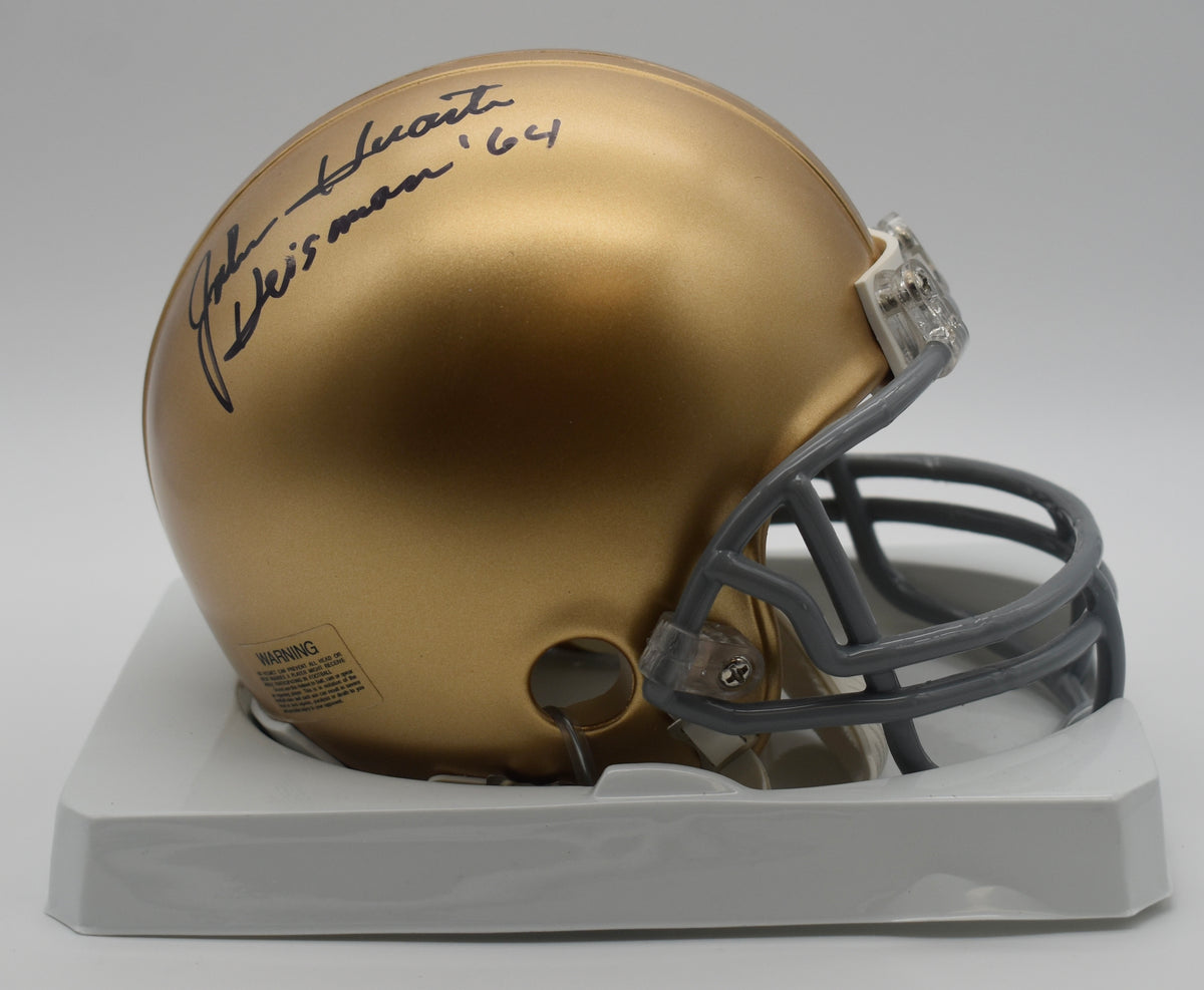 John Huarte Notre Dame Signed/Inscribed Mini Football Helmet JSA 211975