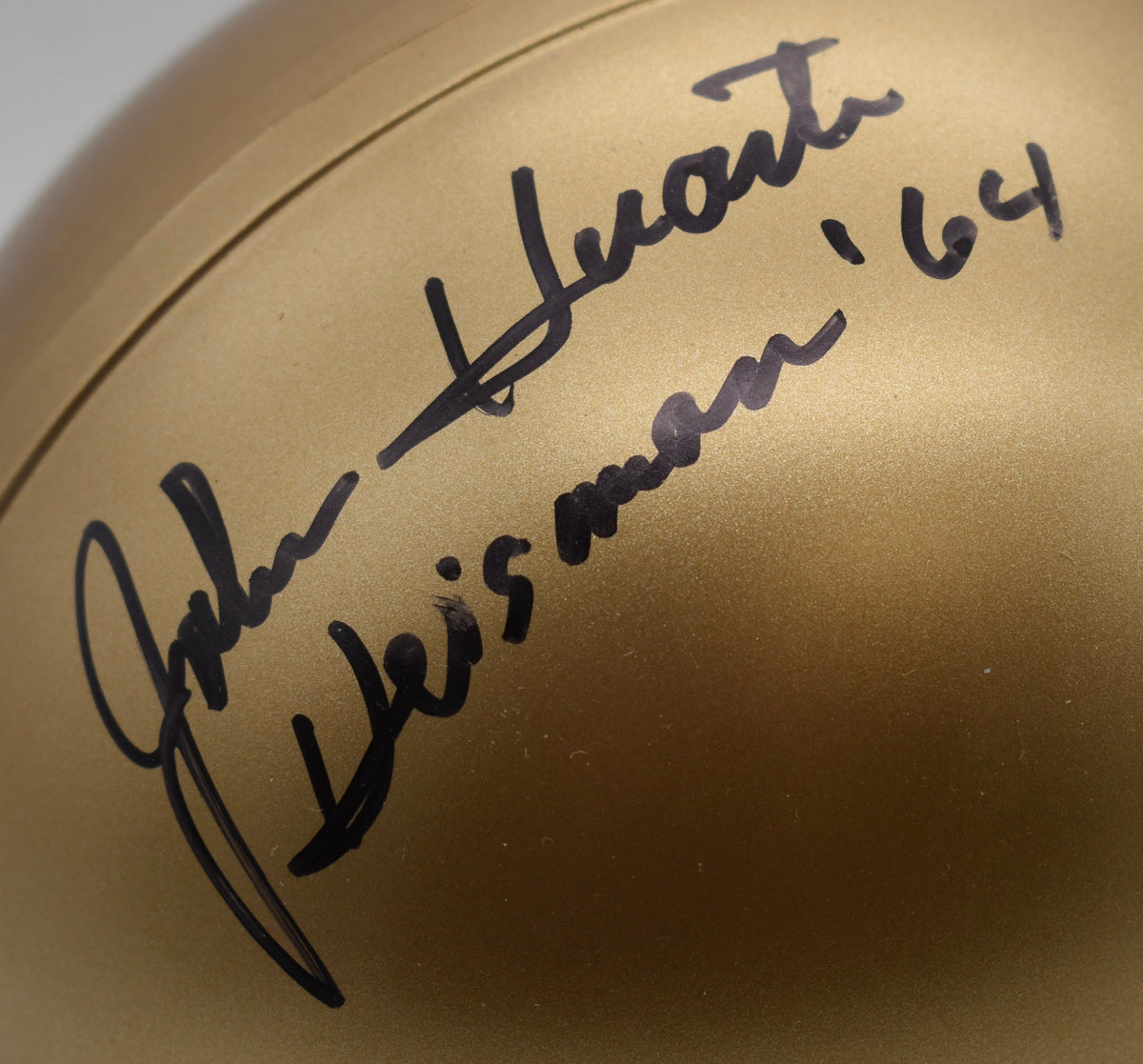 John Huarte Notre Dame Signed/Inscribed Mini Football Helmet JSA 211975
