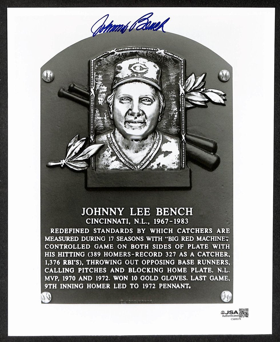 Johnny Bench HOF Signed/Autographed 8x10 Photo Reds JSA 212243
