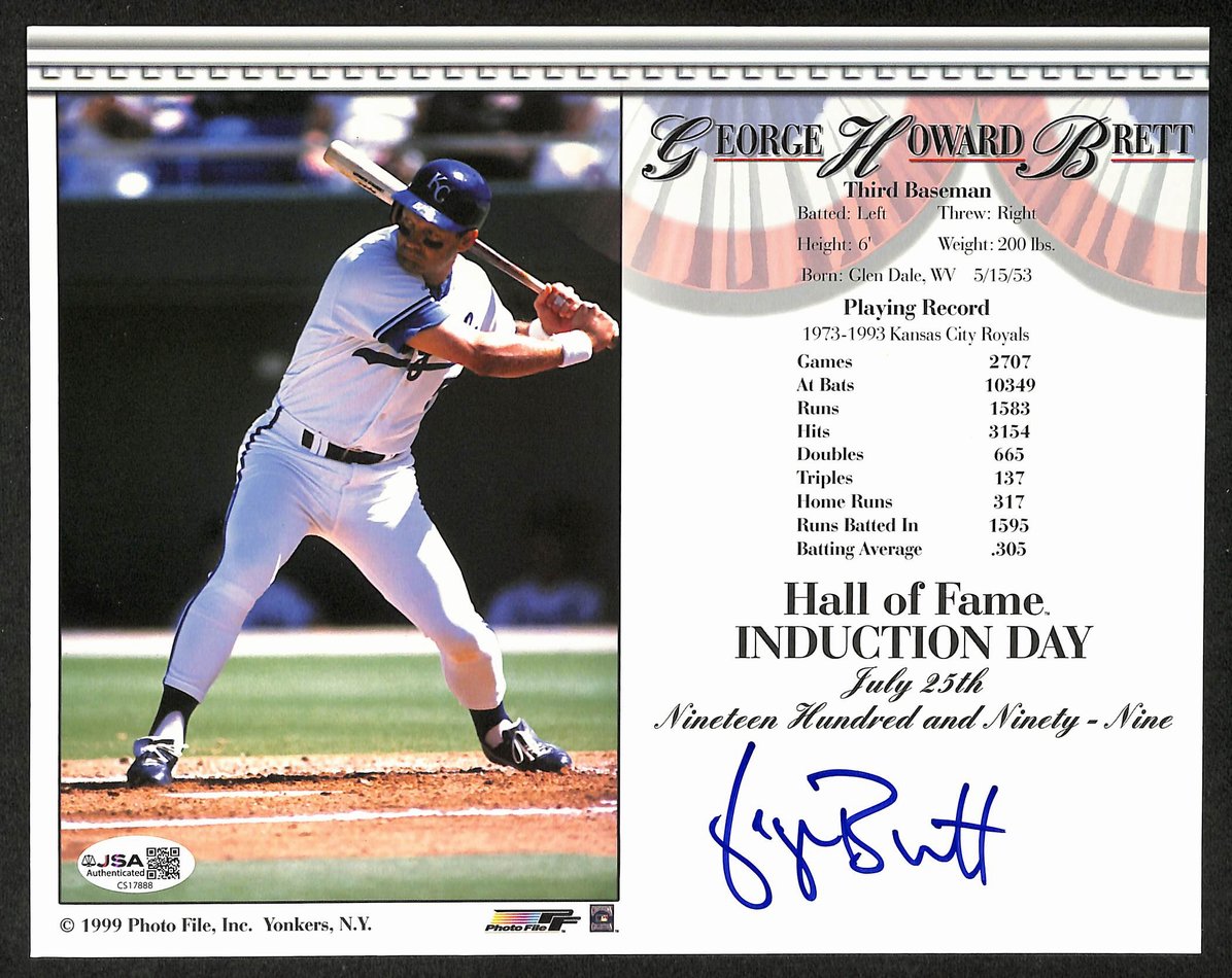 George Brett HOF Signed/Autographed 8x10 Photo Royals JSA 212806
