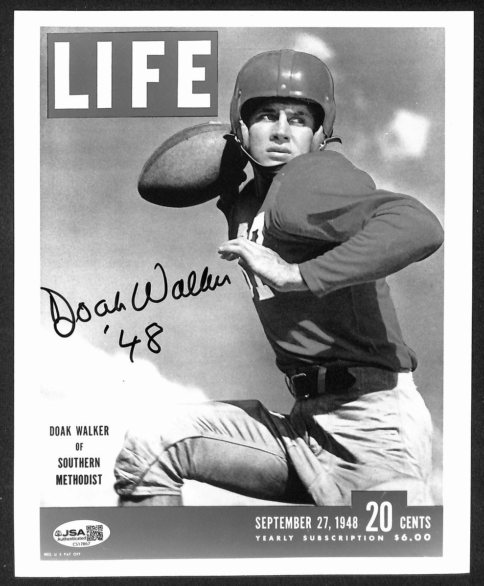Doak Walker Signed/Autographed 8x10 Photo SMU Heisman JSA 212827