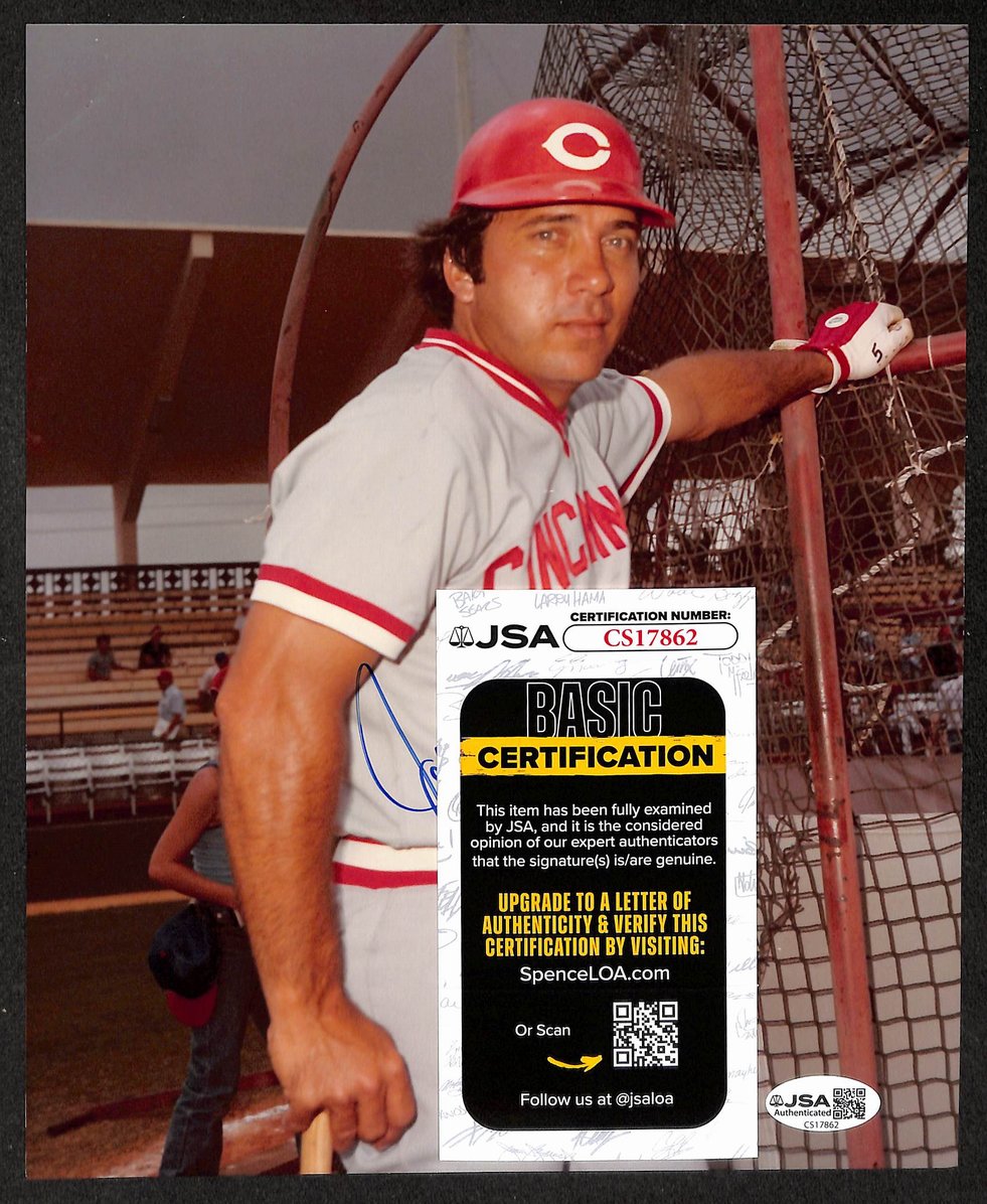 Johnny Bench HOF Signed/Autographed 8x10 Photo Reds JSA 212832