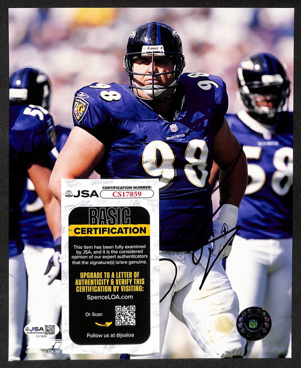 Tony Siragusa Signed/Autographed 8x10 Photo Ravens JSA 212835