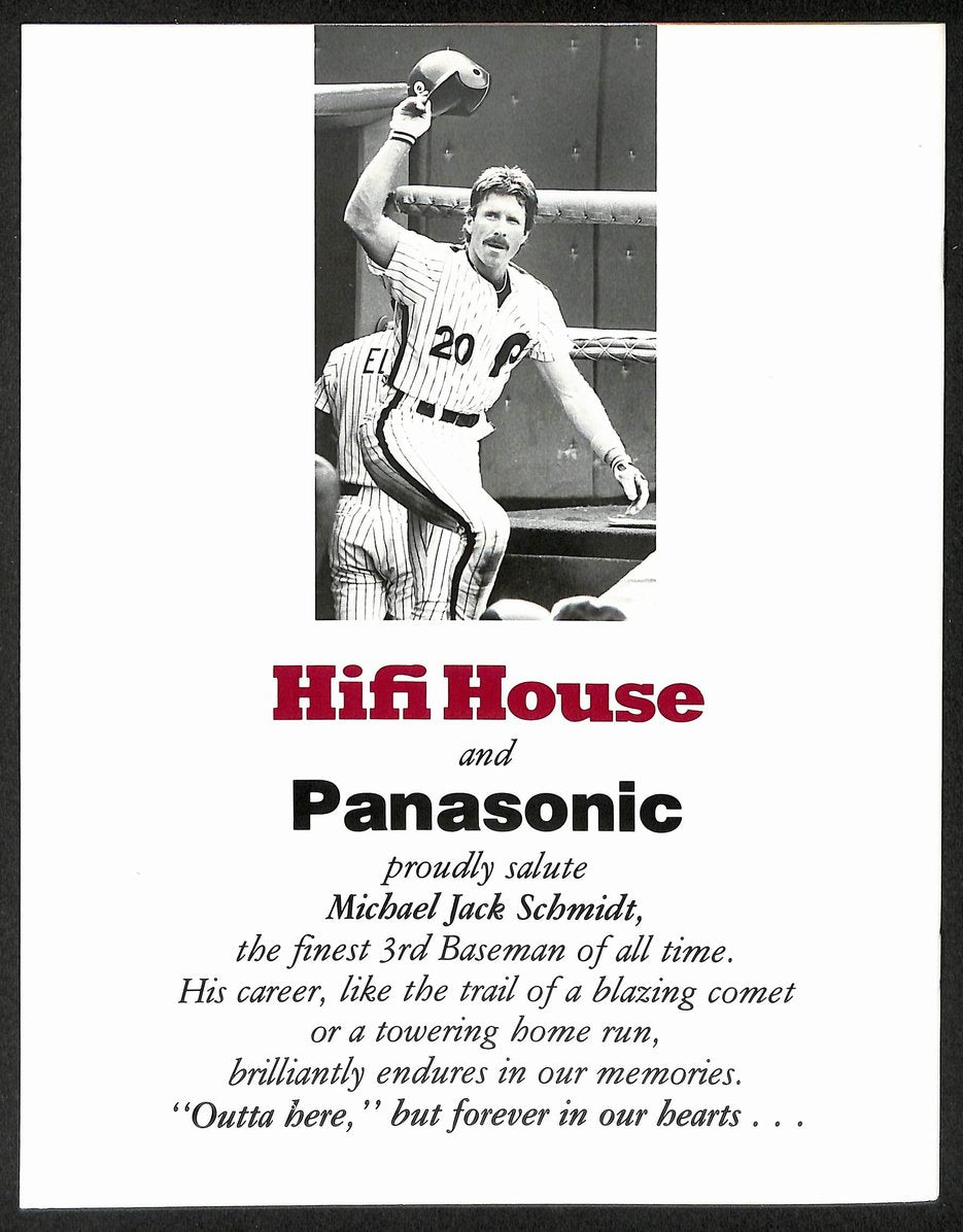 Mike Schmidt HOF Signed/Autographed 1990 Program Phillies JSA 212844