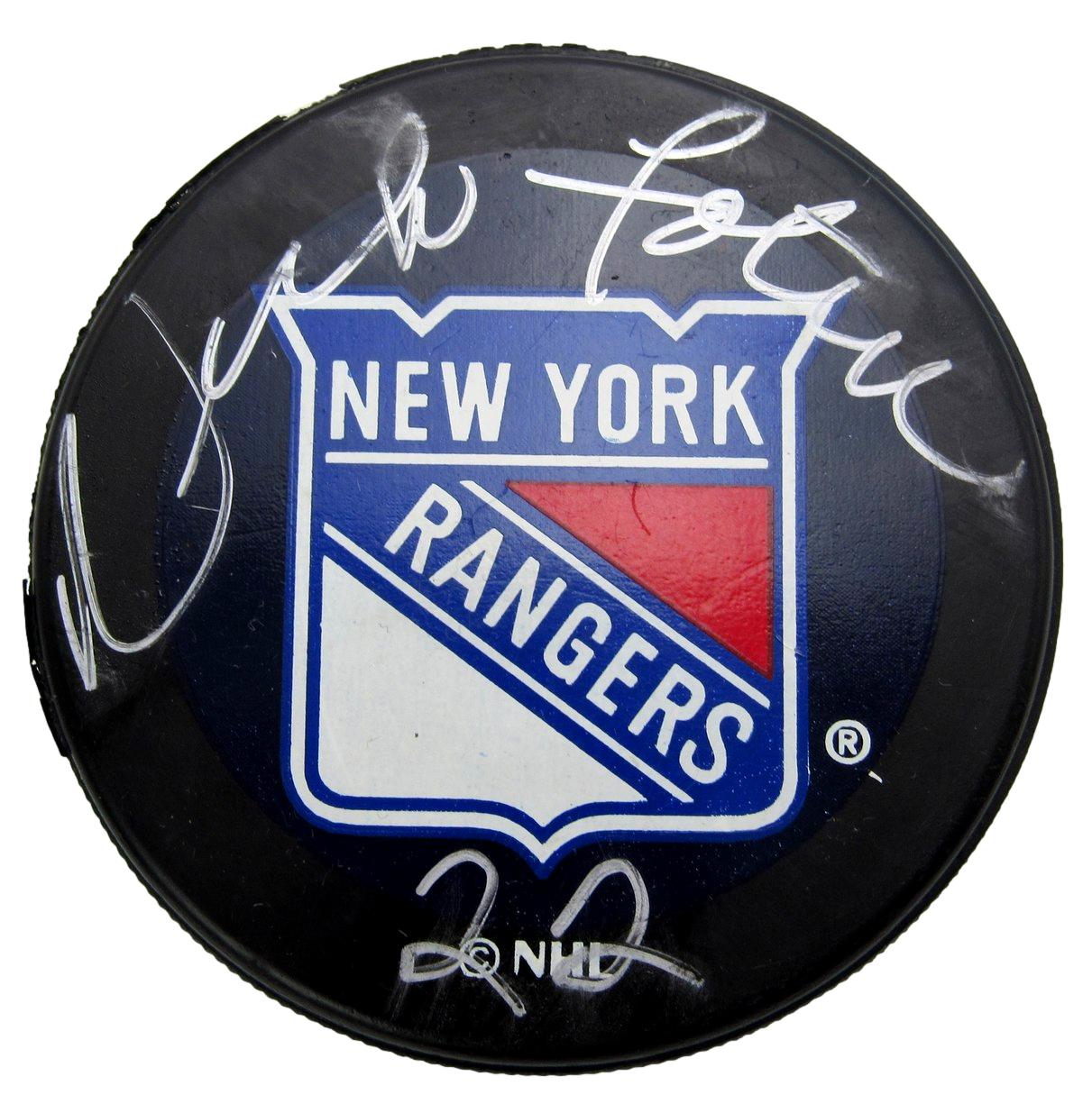 Nick Fotiu Signed/Autographed New York Rangers Logo Hockey Puck JSA 212683