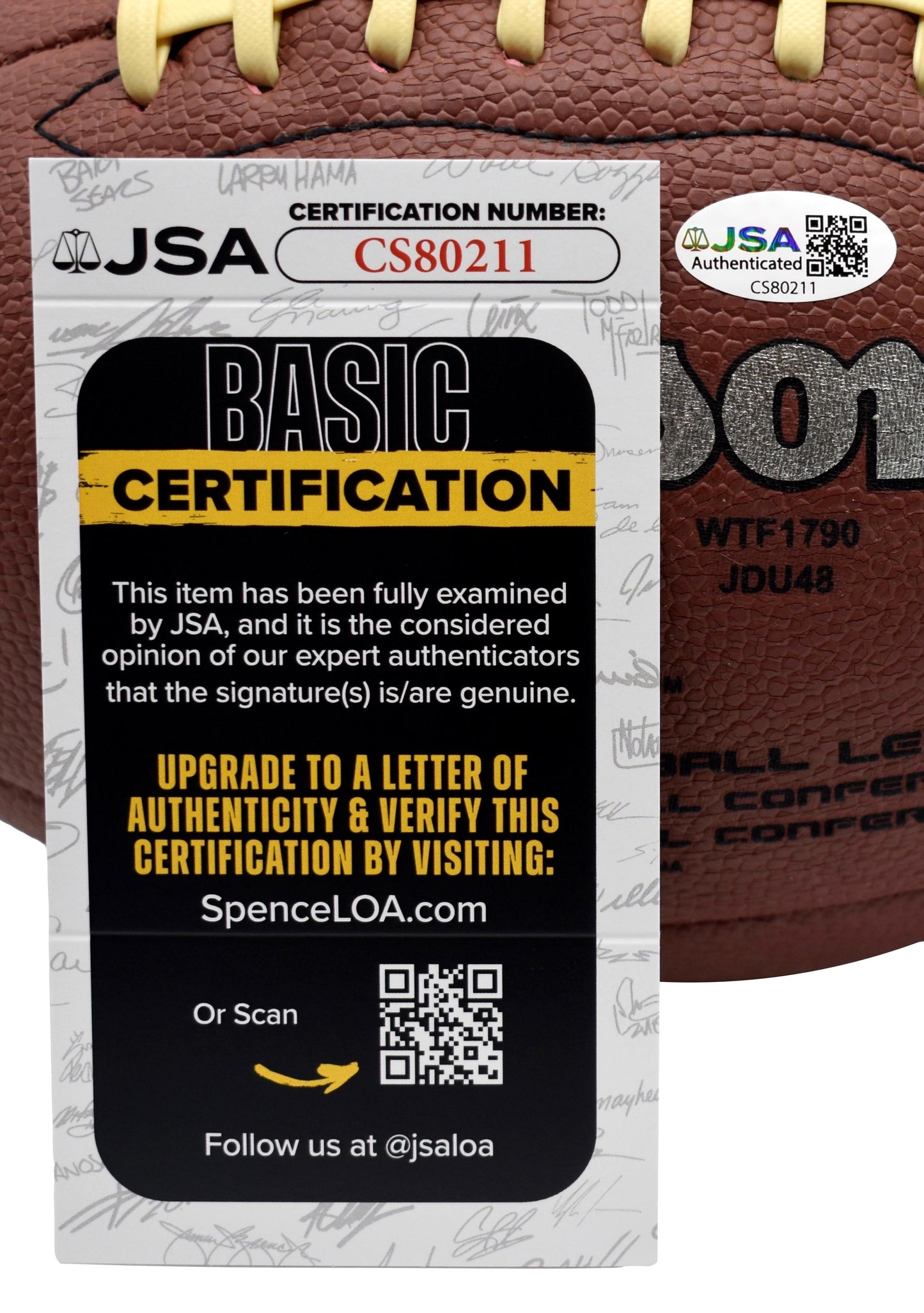 Mike Ditka HOF Signed/Autographed Wilson NFL Football Bears JSA 212851