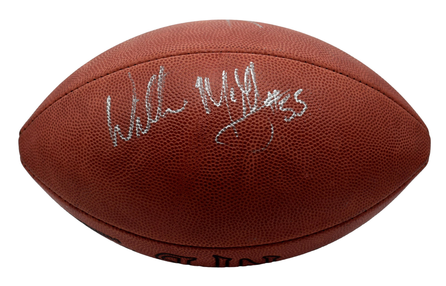 Ty Law HOF & Willie Mcginest Signed Official Leather NFL Football Patriots JSA