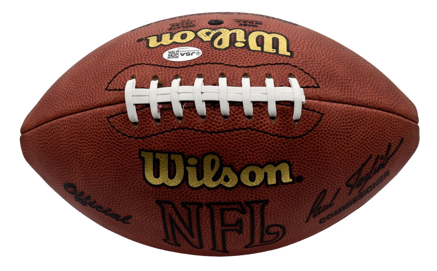 Ty Law HOF & Willie Mcginest Signed Official Leather NFL Football Patriots JSA