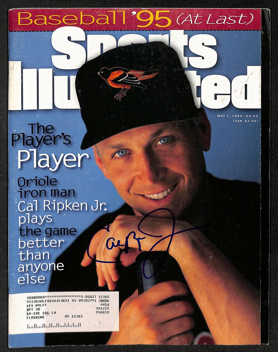 Cal Ripken Jr HOF Signed/Autographed 1995 Sports Illustrated Orioles JSA 212882