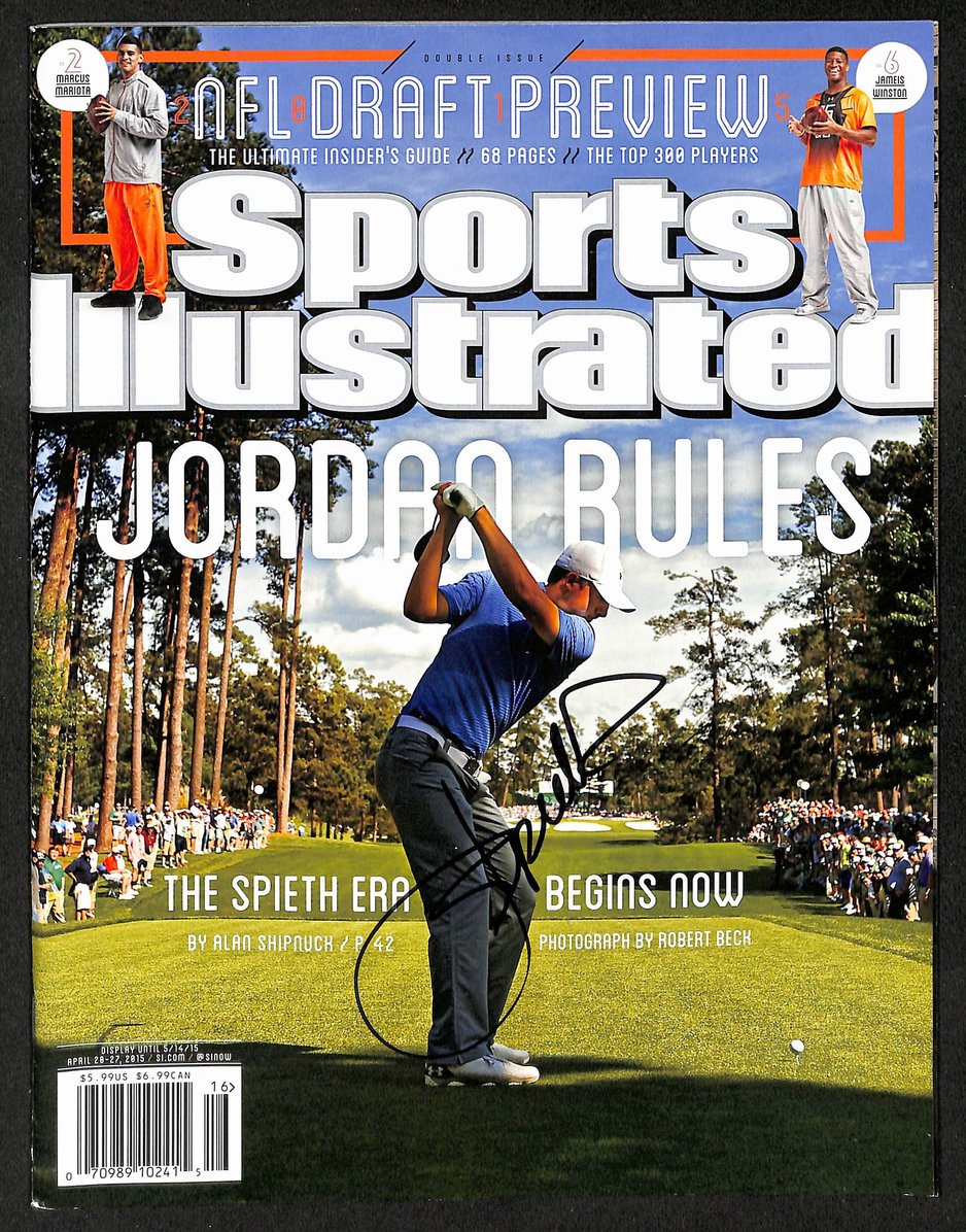 Jordan Spieth Signed 2015 Sports Illustrated Newsstand No Label Golf JSA 212895