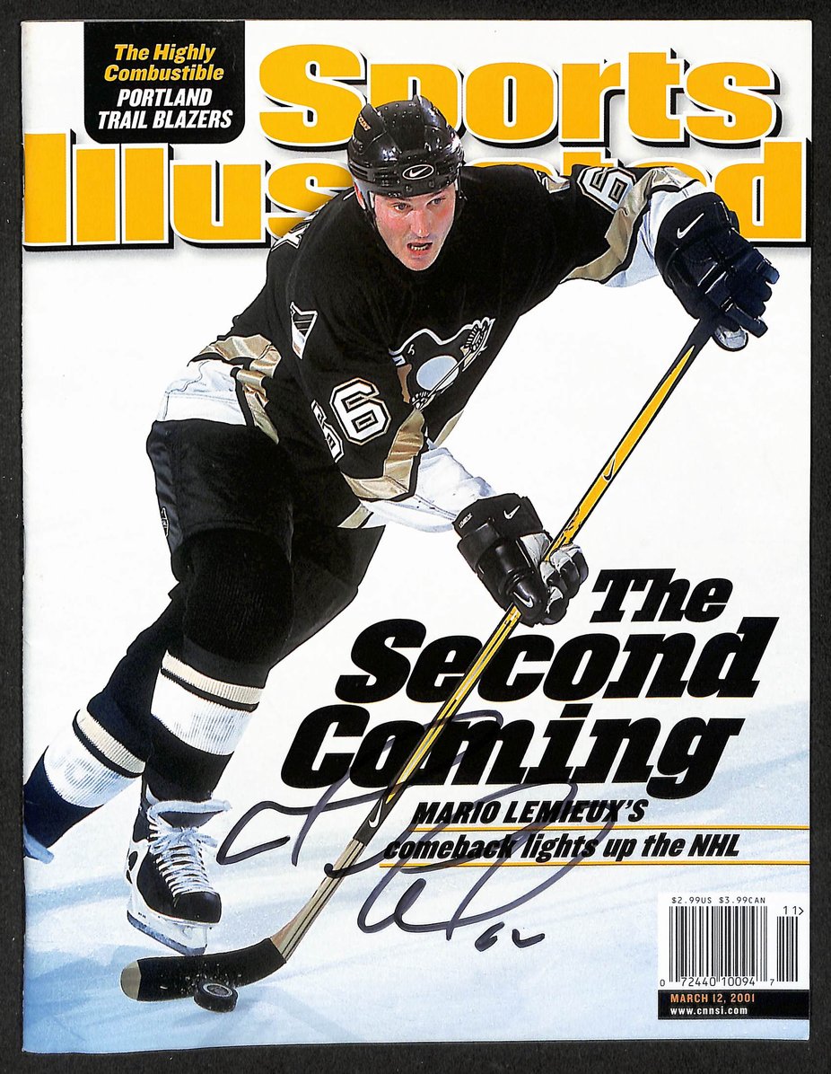 Mario Lemieux HOF Signed 2001 Sports Illustrated Newsstand No Label  JSA 212898