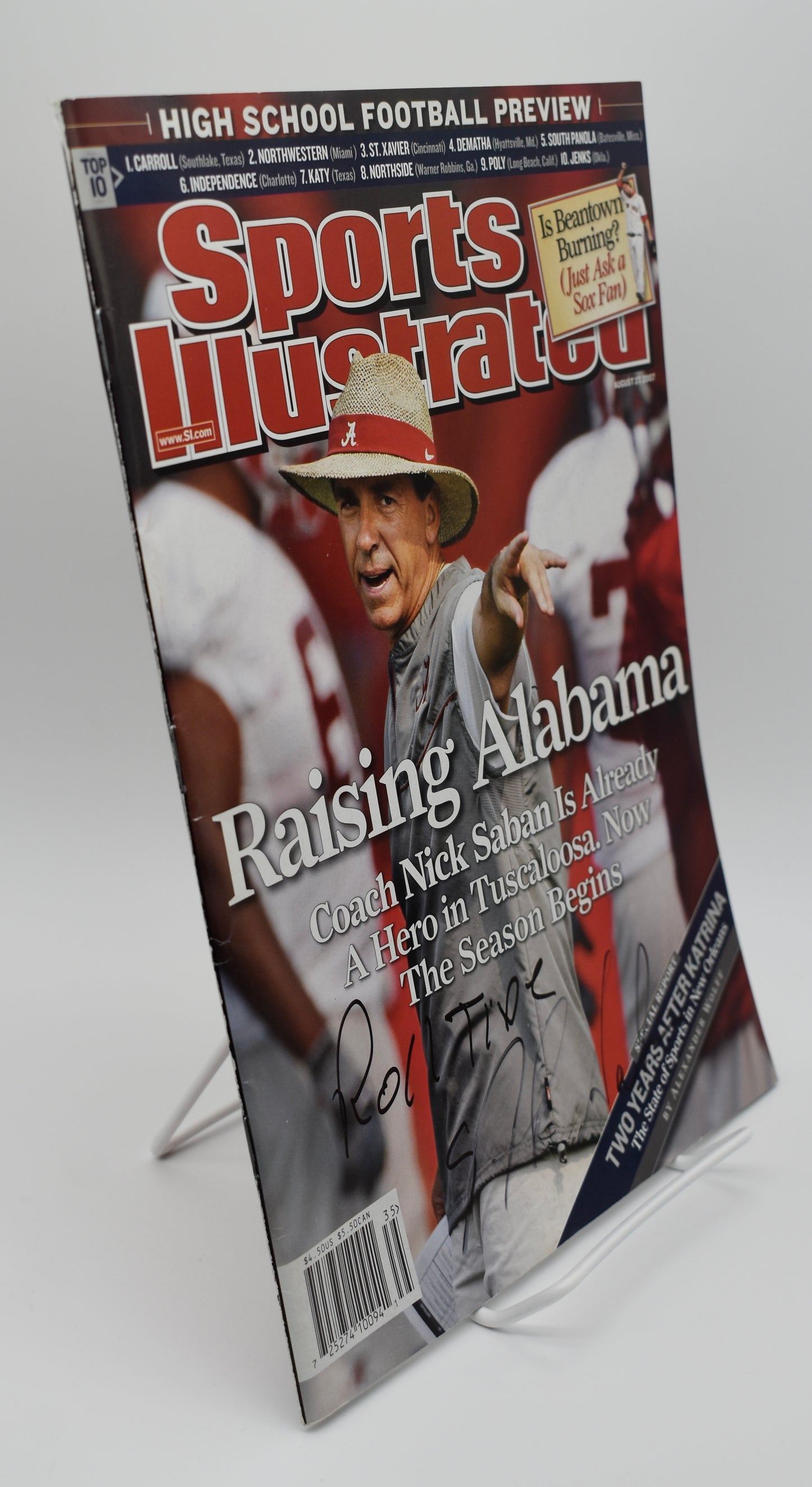 Nick Saban Signed 2007 Sports Illustrated No Label Alabama JSA 212903