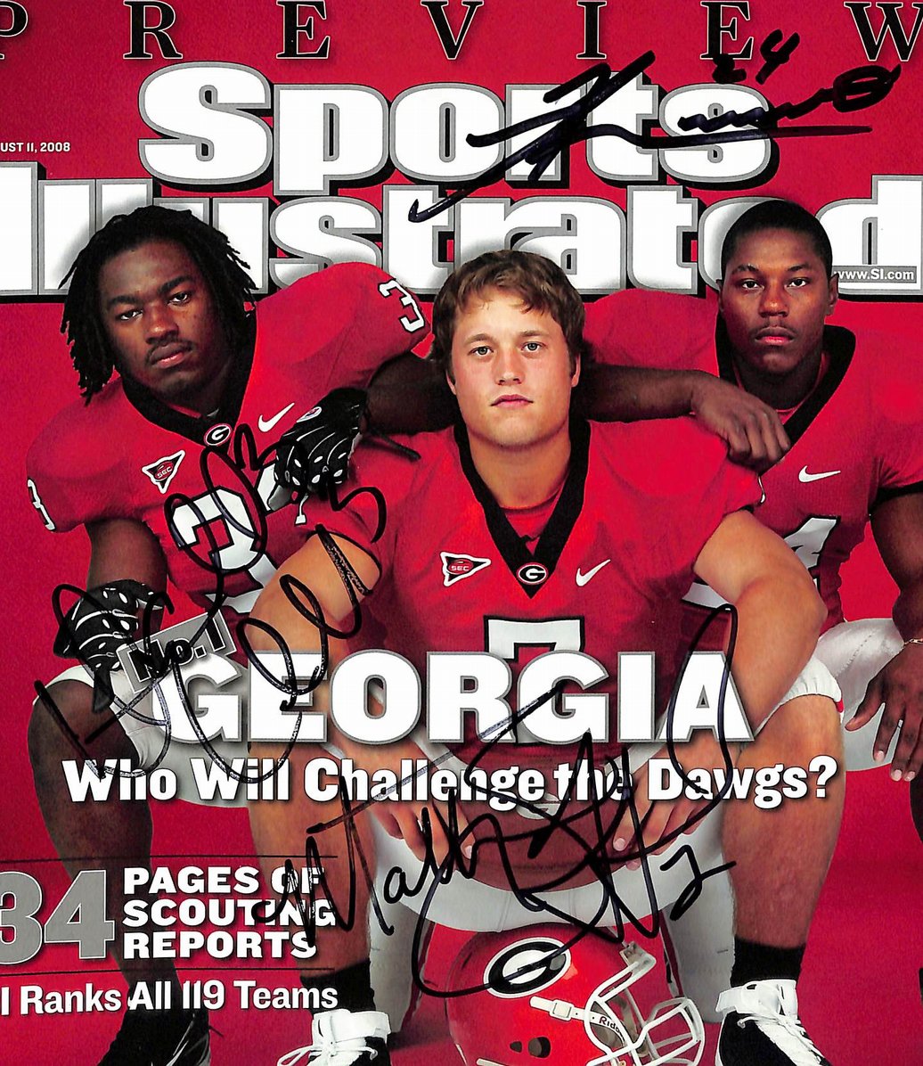 Stafford Ellerbe & Moreno Signed 2008 Sports Illustrated No Label Georgia JSA 05