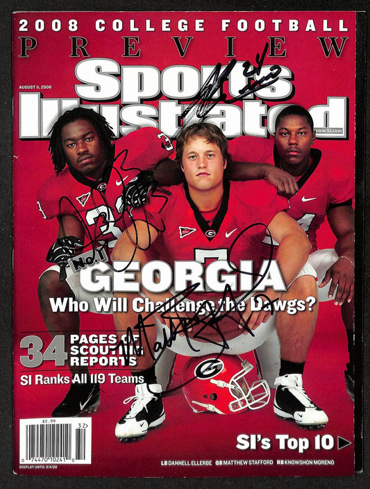 Stafford Ellerbe & Moreno Signed 2008 Sports Illustrated No Label Georgia JSA 06