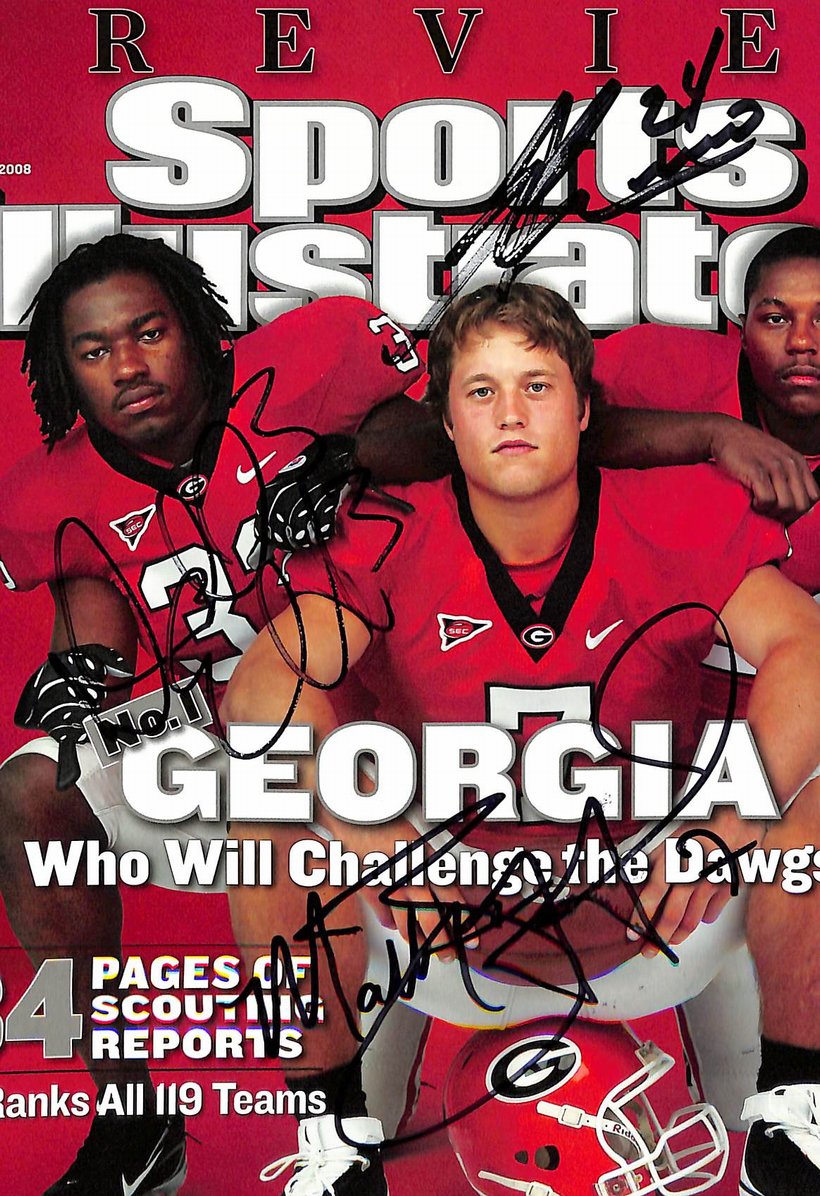 Stafford Ellerbe & Moreno Signed 2008 Sports Illustrated No Label Georgia JSA 06