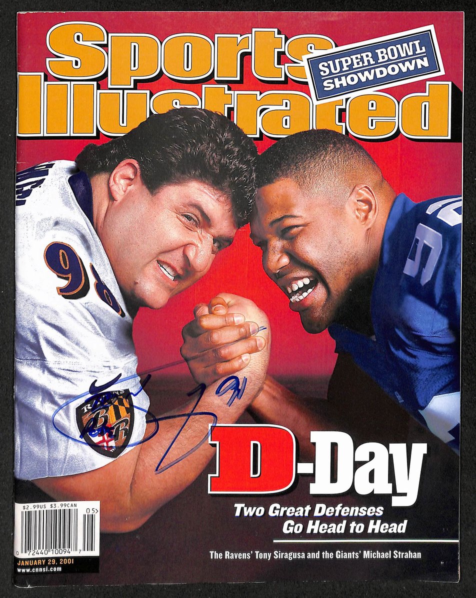 Tony Siragusa Signed 2001 Sports Illustrated Newsstand No Label Ravens JSA 12911