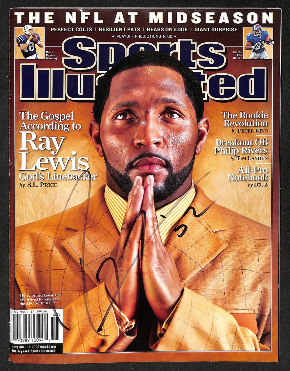 Ray Lewis HOF Signed 2006 Sports Illustrated Newsstand No Label Ravens JSA 212914