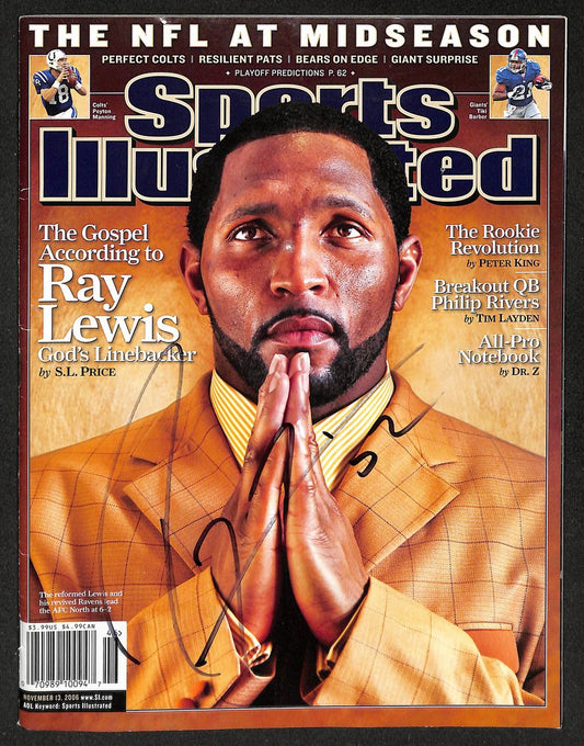 Ray Lewis HOF Signed 2006 Sports Illustrated Newsstand No Label Ravens JSA 212914