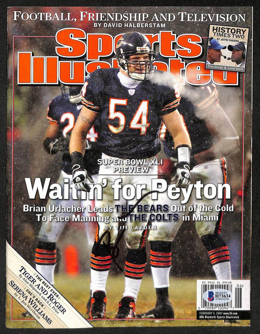 Brian Urlacher HOF Signed 2007 Sports Illustrated No Label Bears BAS 212920