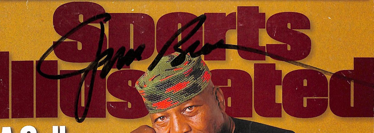 Jim Brown HOF & Ricky Williams Signed 1999 Sports Illustrated No Label  JSA 2922