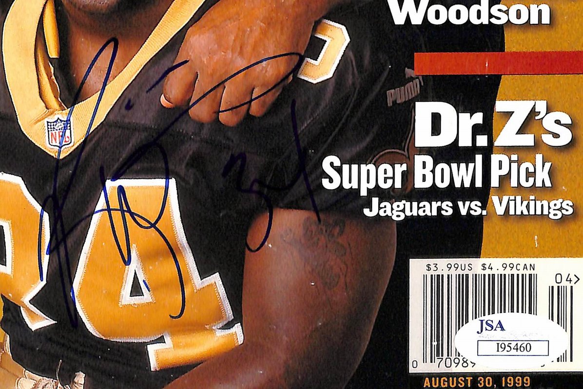 Jim Brown HOF & Ricky Williams Signed 1999 Sports Illustrated No Label  JSA 2922