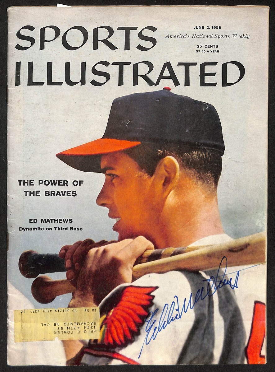 Eddie Mathews HOF Signed/Autographed 1958 Sports Illustrated Braves JSA 212931
