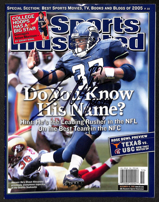 Shaun Alexander Signed 2005 Sports Illustrated Newsstand No Label  JSA 212948