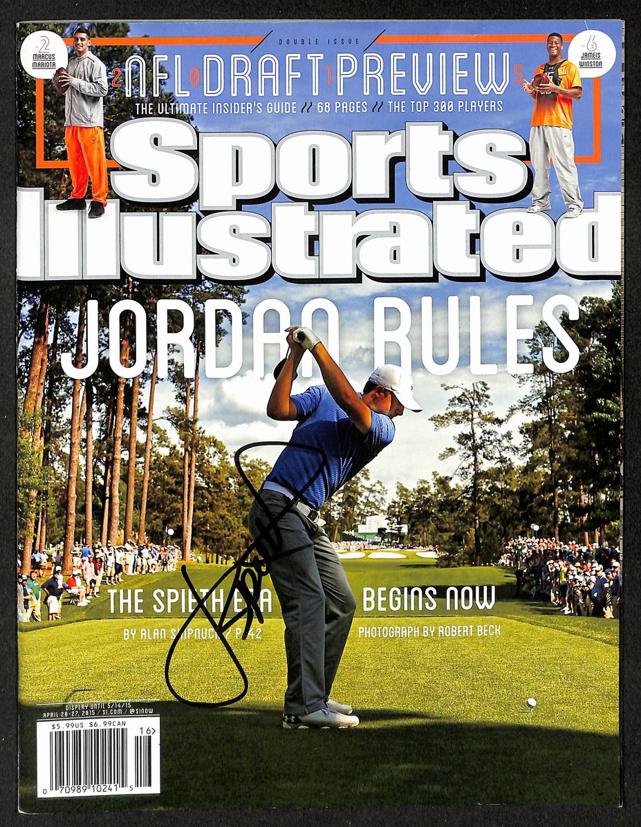 Jordan Spieth Signed 2015 Sports Illustrated Newsstand No Label Golf JSA 212949