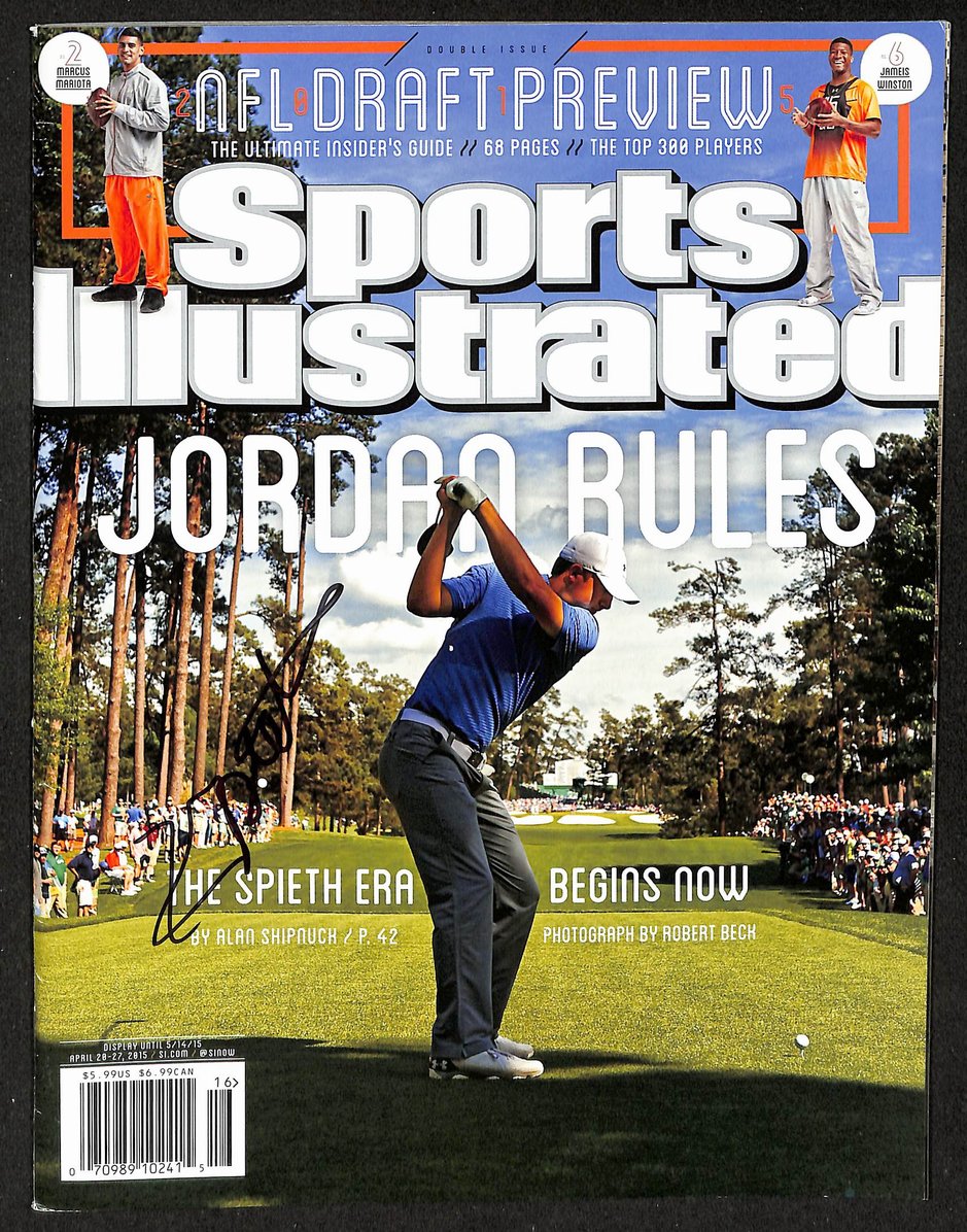 Jordan Spieth Signed 2015 Sports Illustrated Newsstand No Label Golf JSA 212950