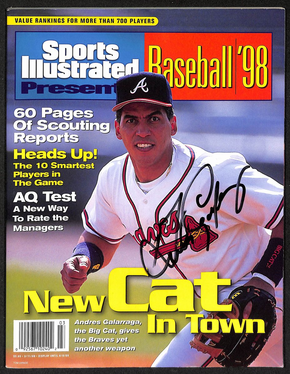 Andres Galarraga Signed/Autographed 1998 Sports Illustrated Braves JSA 212962