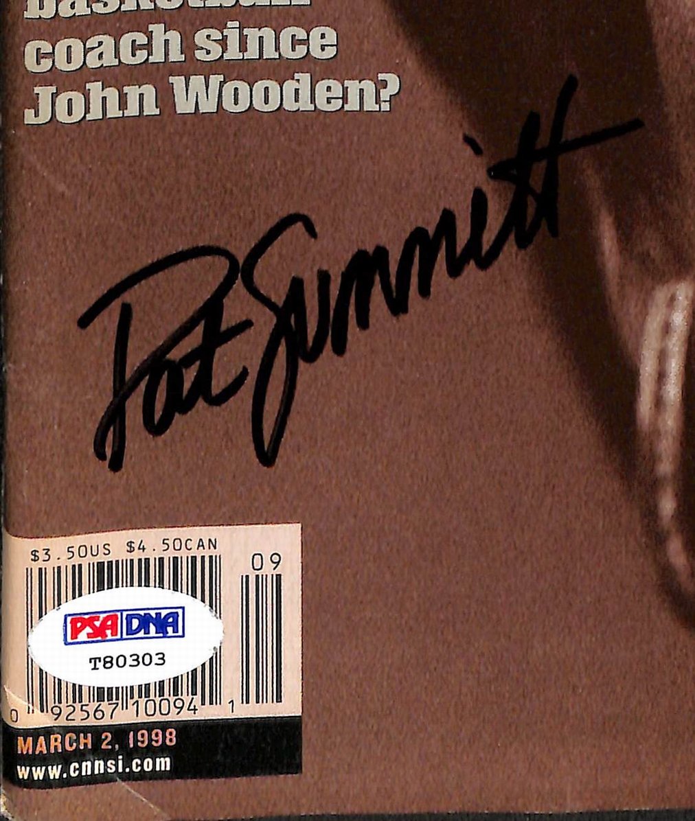 Pat Summitt Signed 1998 Sports Illustrated Newsstand No Label Vols PSA/DNA 12971