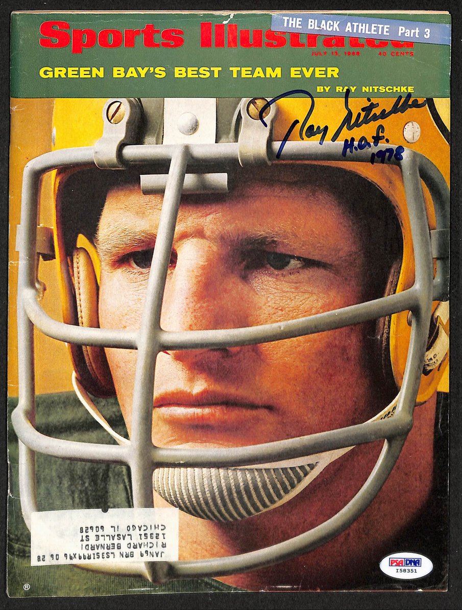 Ray Nitschke HOF Signed 1968 Sports Illustrated Packers PSA/DNA 212973