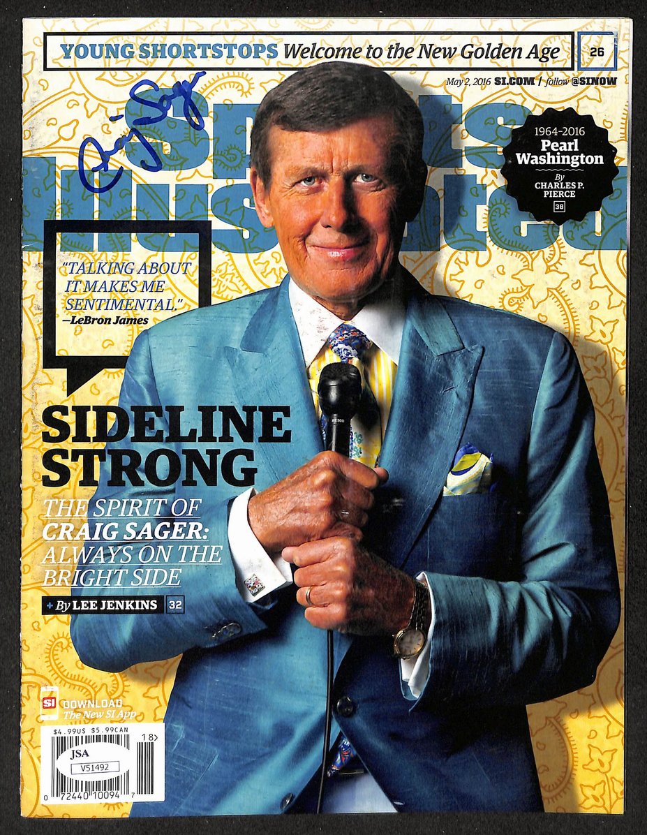 Craig Sager Signed/Autographed 2016 Sports Illustrated No Label JSA 212982