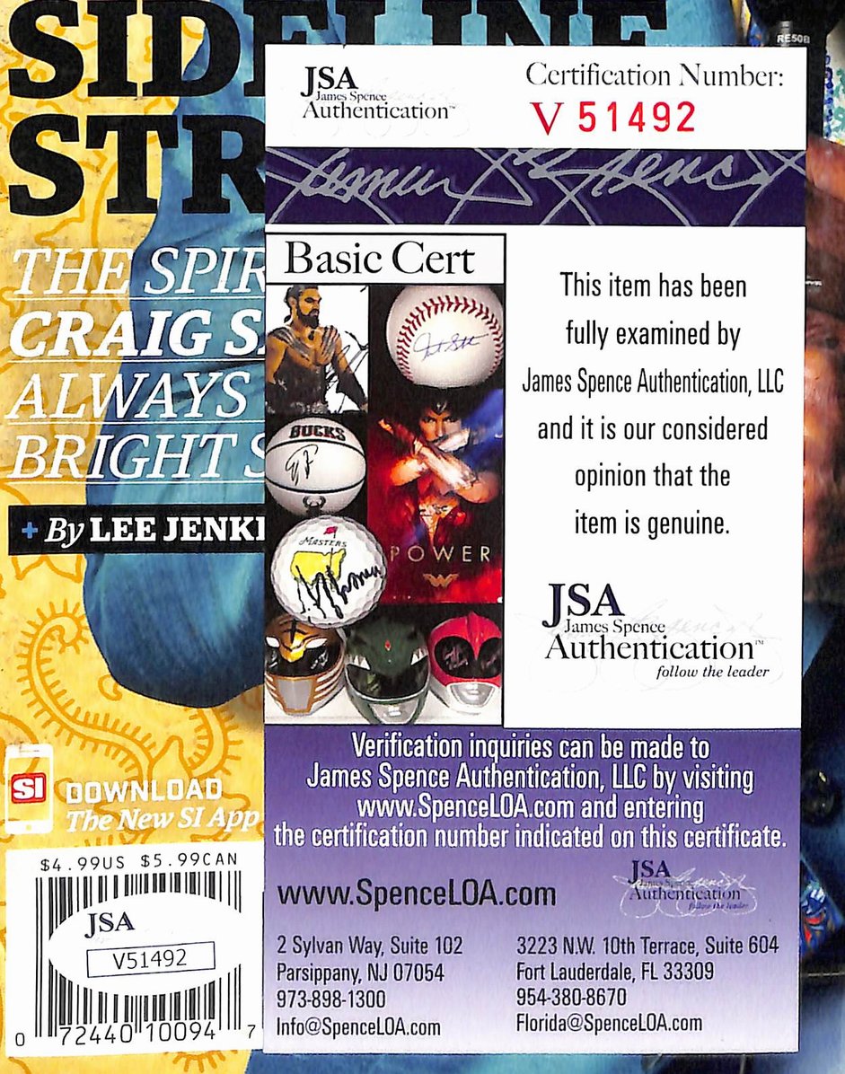 Craig Sager Signed/Autographed 2016 Sports Illustrated No Label JSA 212982