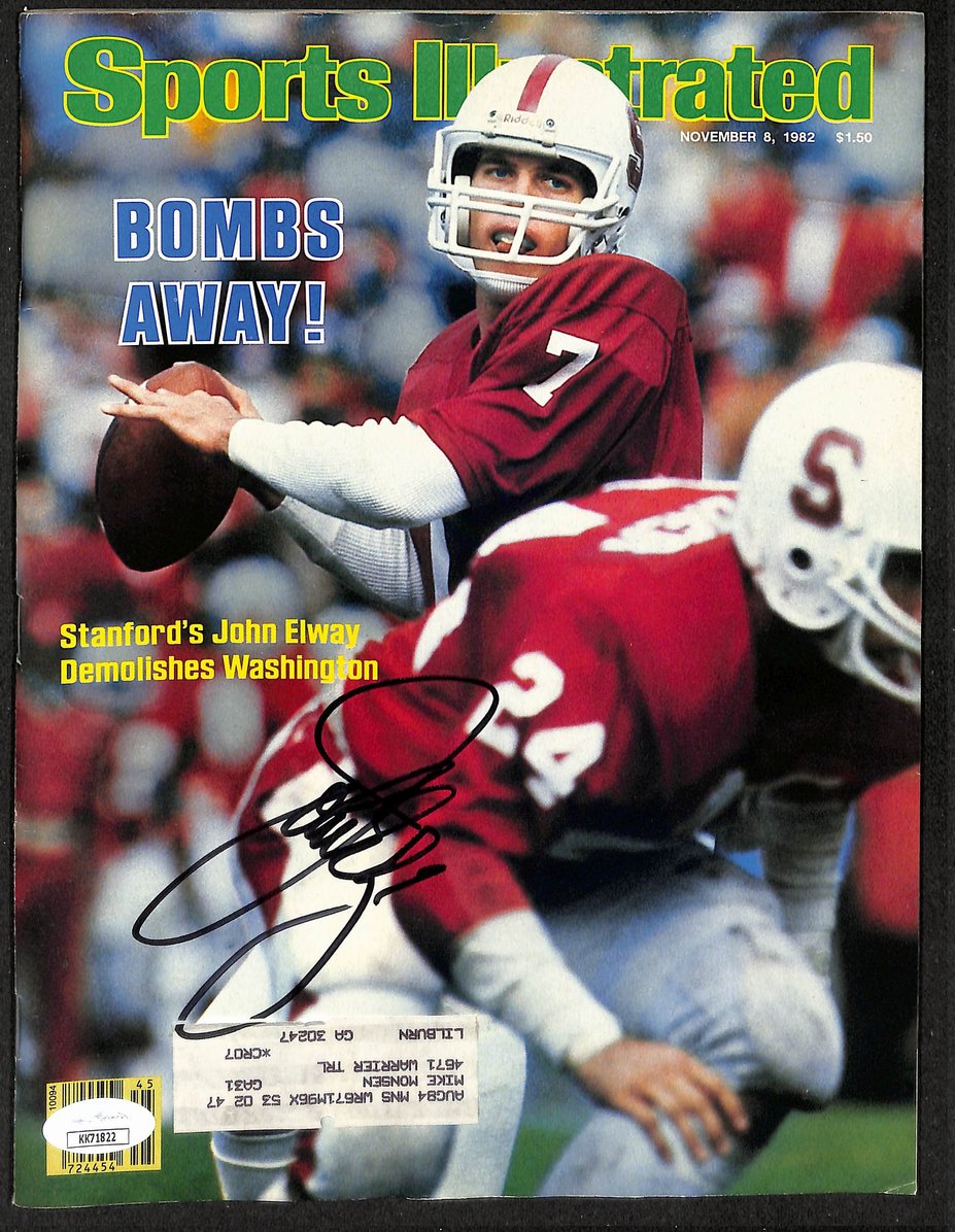 John Elway HOF Signed 1982 Sports Illustrated - 1st Cover Stanford JSA 212984