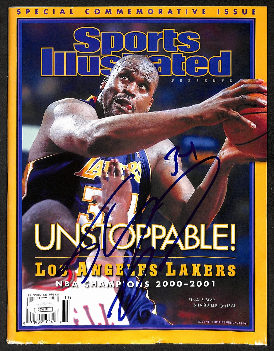 Shaquille O'Neal HOF Signed 2001 Sports Illustrated Comm Lakers JSA 212985