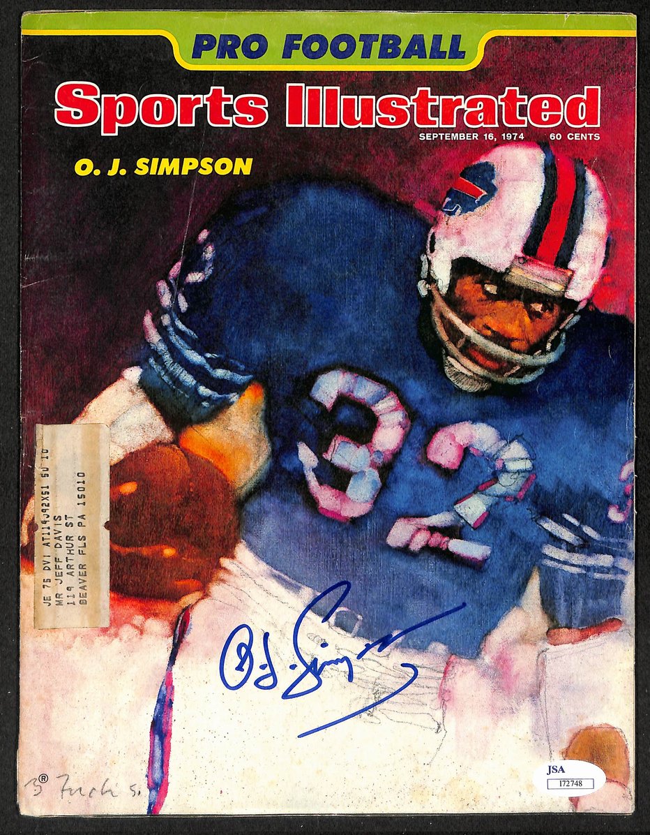O.J. Simpson HOF Signed/Autographed 1974 Sports Illustrated Bills JSA 212986