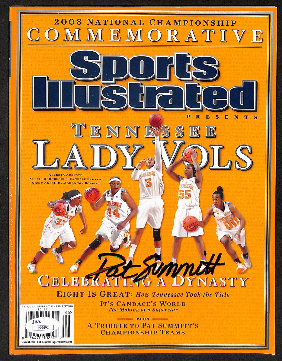 Pat Summitt Signed 2008 Sports Illustrated Commemorative Vols Champs JSA 212988