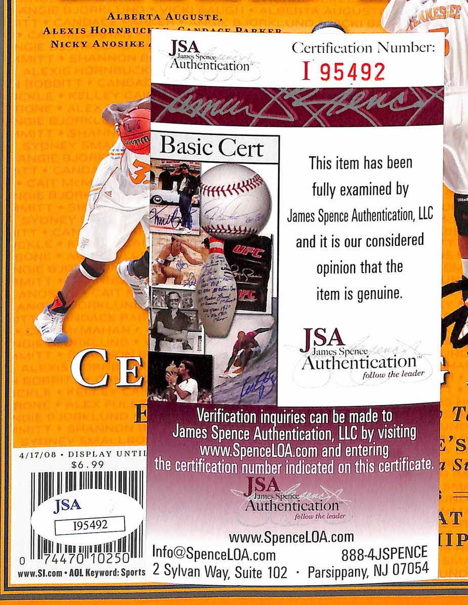 Pat Summitt Signed 2008 Sports Illustrated Commemorative Vols Champs JSA 212988