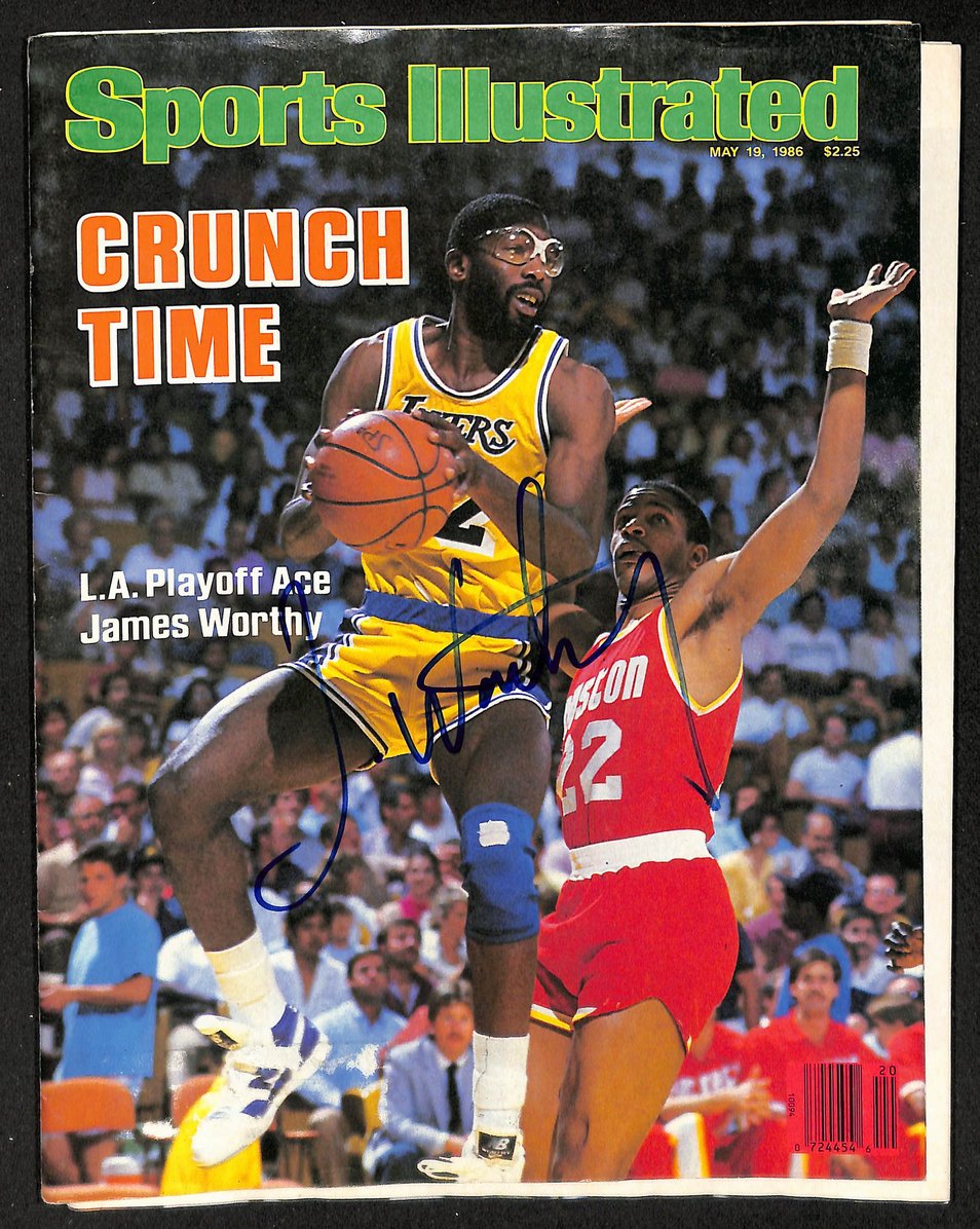 James Worthy HOF Signed 1986 Sports Illustrated Label Removed Lakers JSA 212990
